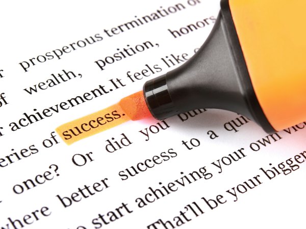 marker and word success – concept business background